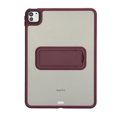 For iPad Air 5 / 4 10.9 inch Skin Feel Holder PC Hybrid TPU Tablet Case(Wine Red) - iPad Air (2022) / (2020) 10.9 Cases by PMC Jewellery | Online Shopping South Africa | PMC Jewellery | Buy Now Pay Later Mobicred