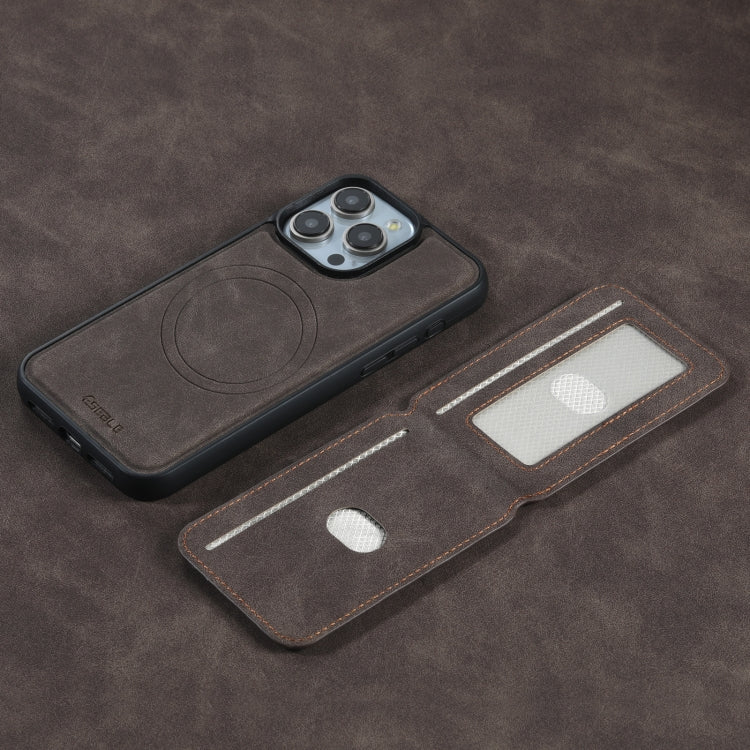 For iPhone 16 Pro ESEBLE E2 Retro Texture Card Slots MagSafe RFID Leather Case(Coffee) - free shipping - PMC Jewellery - Order now!