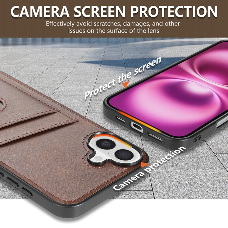 For iPhone 16 Plus AZNS K1 Series Card Slot Business Phone Case(Brown) - iPhone 16 Plus Cases by AZNS | Online Shopping South Africa | PMC Jewellery | Buy Now Pay Later Mobicred