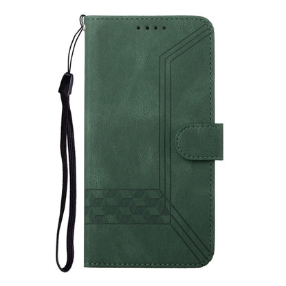 For Samsung Galaxy S25+ 5G Cubic Skin Feel Flip Leather Phone Case(Green) - Galaxy S25+ 5G Cases by PMC Jewellery | Online Shopping South Africa | PMC Jewellery | Buy Now Pay Later Mobicred