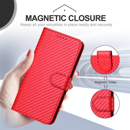 For Samsung Galaxy S25+ 5G YX0070 Carbon Fiber Buckle Leather Phone Case with Lanyard(Red) - Galaxy S25+ 5G Cases by PMC Jewellery | Online Shopping South Africa | PMC Jewellery | Buy Now Pay Later Mobicred