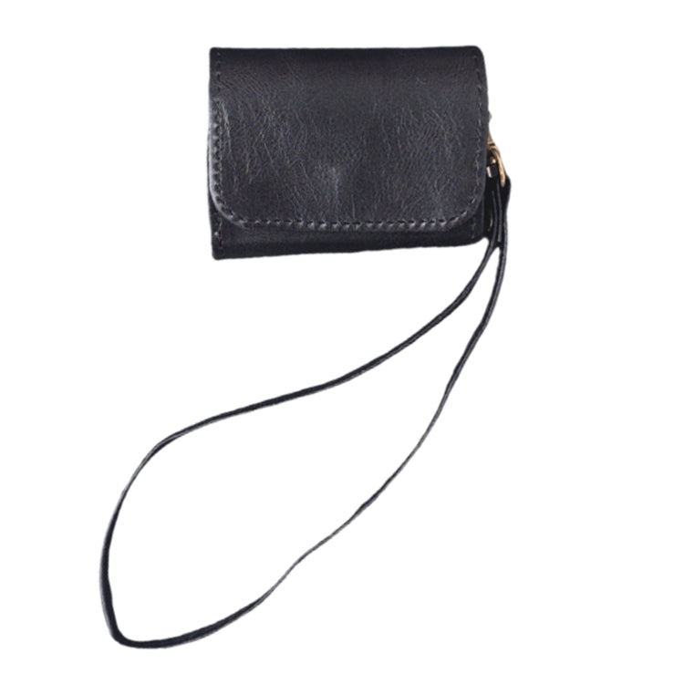 For AirPods 4 Cowhide Texture PU Headset Shockproof Case(Black) - For AirPods 4 by PMC Jewellery | Online Shopping South Africa | PMC Jewellery | Buy Now Pay Later Mobicred