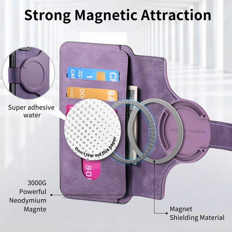 For iPhone 16 Pro CaseNeo MagSafe RFID Anti-theft Retro Leather Phone Case(Purple) - iPhone 16 Pro Cases by CaseNeo | Online Shopping South Africa | PMC Jewellery | Buy Now Pay Later Mobicred