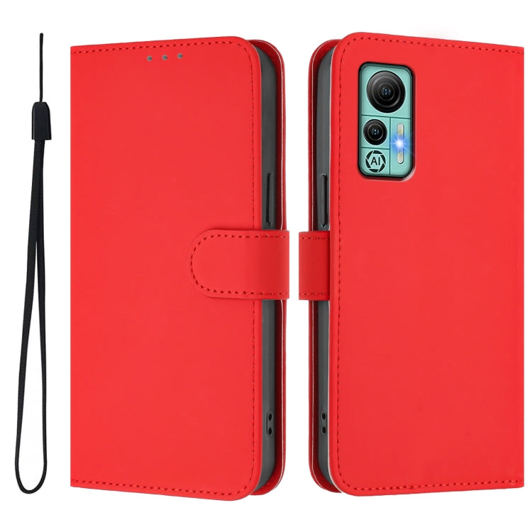 For Ulefone Note 14 Skin Feel Solid Color Leather Phone Case with Lanyard(Red) - Ulefone Cases by PMC Jewellery | Online Shopping South Africa | PMC Jewellery | Buy Now Pay Later Mobicred