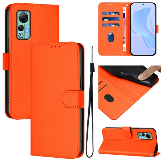 For Ulefone Note 14 Skin Feel Solid Color Leather Phone Case with Lanyard(Orange) - Ulefone Cases by PMC Jewellery | Online Shopping South Africa | PMC Jewellery | Buy Now Pay Later Mobicred