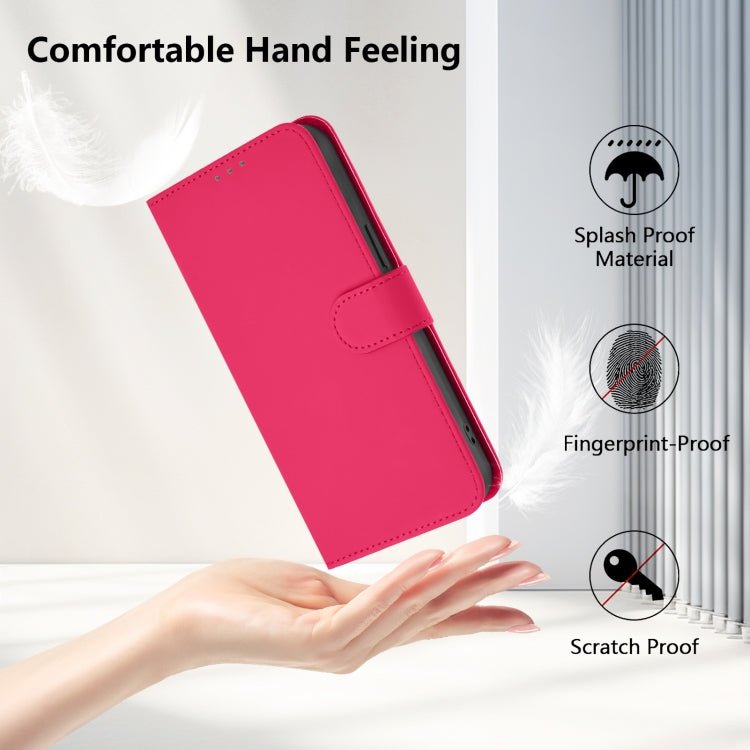 For Ulefone Note 14 Skin Feel Solid Color Leather Phone Case with Lanyard(Rose Red) - free shipping - PMC Jewellery - Order now!
