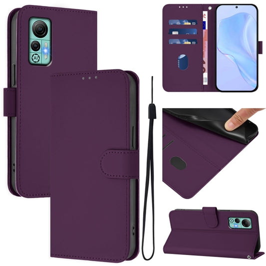 For Ulefone Note 14 Skin Feel Solid Color Leather Phone Case with Lanyard(Violet) - Ulefone Cases by PMC Jewellery | Online Shopping South Africa | PMC Jewellery | Buy Now Pay Later Mobicred