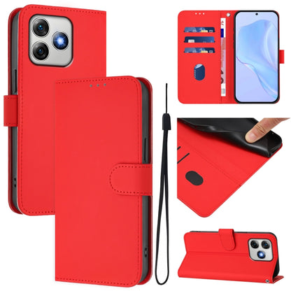 For Ulefone Note 18 Ultra Skin Feel Solid Color Leather Phone Case with Lanyard(Red) - Ulefone Cases by PMC Jewellery | Online Shopping South Africa | PMC Jewellery | Buy Now Pay Later Mobicred