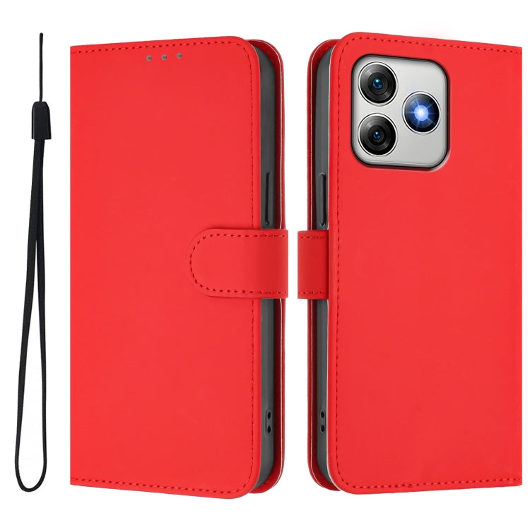 For Ulefone Note 18 Ultra Skin Feel Solid Color Leather Phone Case with Lanyard(Red) - Ulefone Cases by PMC Jewellery | Online Shopping South Africa | PMC Jewellery | Buy Now Pay Later Mobicred