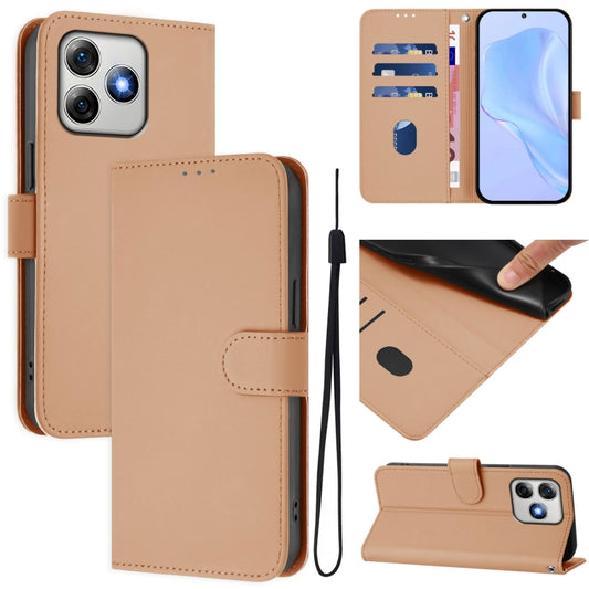 For Ulefone Note 18 Ultra Skin Feel Solid Color Leather Phone Case with Lanyard(Nude) - Ulefone Cases by PMC Jewellery | Online Shopping South Africa | PMC Jewellery | Buy Now Pay Later Mobicred