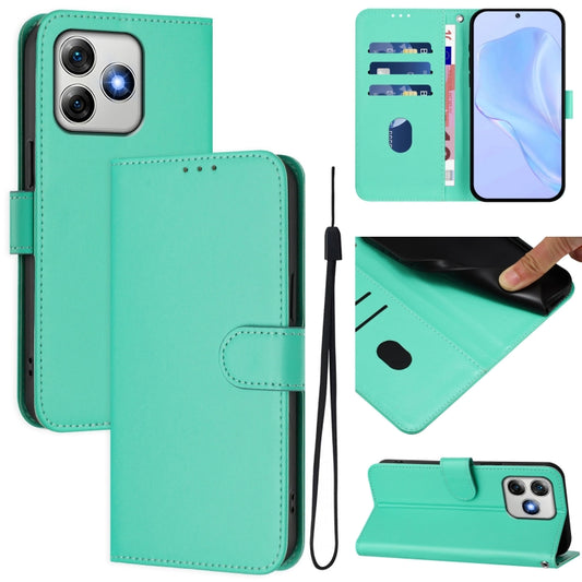 For Ulefone Note 18 Ultra Skin Feel Solid Color Leather Phone Case with Lanyard(Green) - Ulefone Cases by PMC Jewellery | Online Shopping South Africa | PMC Jewellery | Buy Now Pay Later Mobicred