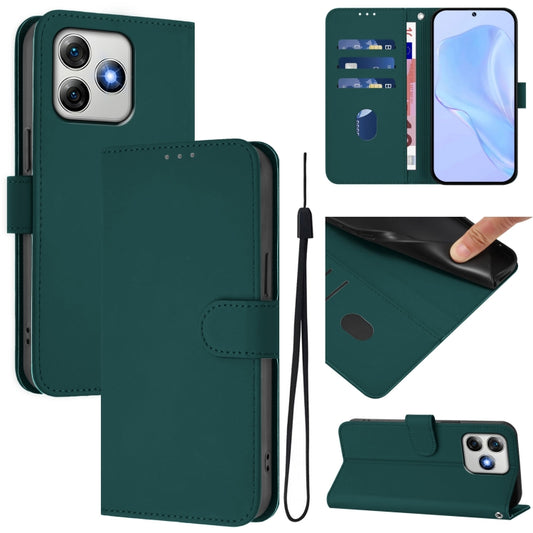 For Ulefone Note 18 Ultra Skin Feel Solid Color Leather Phone Case with Lanyard(Dark Green) - Ulefone Cases by PMC Jewellery | Online Shopping South Africa | PMC Jewellery | Buy Now Pay Later Mobicred