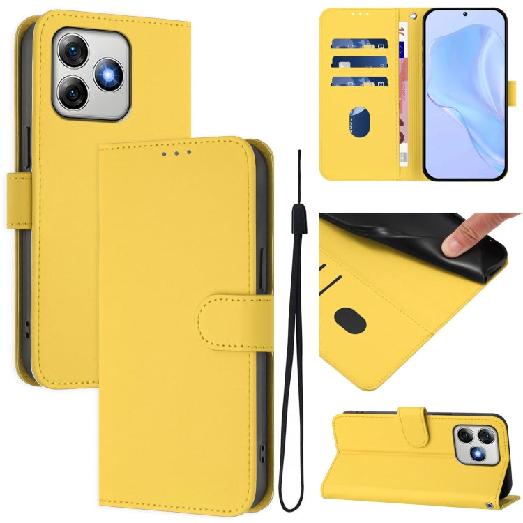 For Ulefone Note 18 Ultra Skin Feel Solid Color Leather Phone Case with Lanyard(Lemon Yellow) - Ulefone Cases by PMC Jewellery | Online Shopping South Africa | PMC Jewellery | Buy Now Pay Later Mobicred