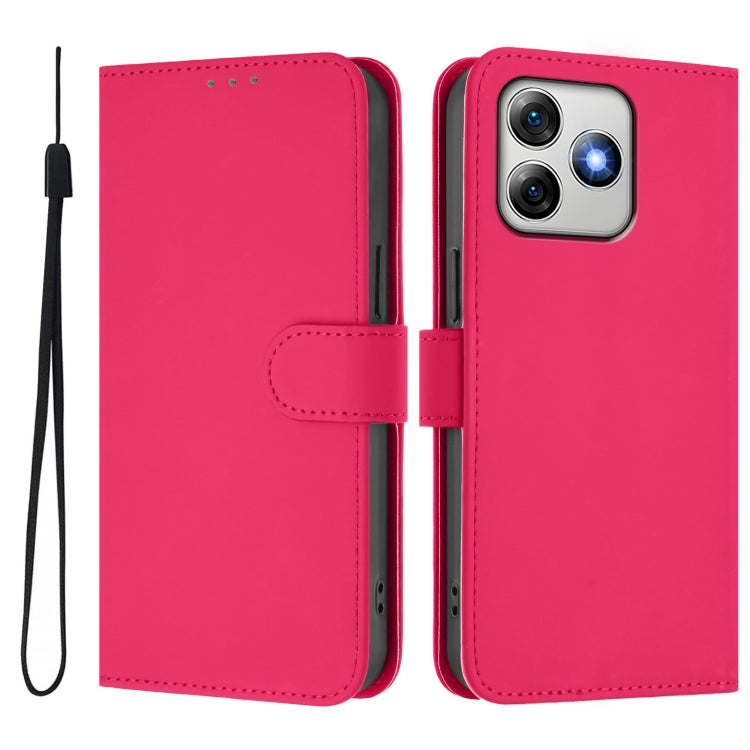 For Ulefone Note 18 Ultra Skin Feel Solid Color Leather Phone Case with Lanyard(Rose Red) - Ulefone Cases by PMC Jewellery | Online Shopping South Africa | PMC Jewellery | Buy Now Pay Later Mobicred