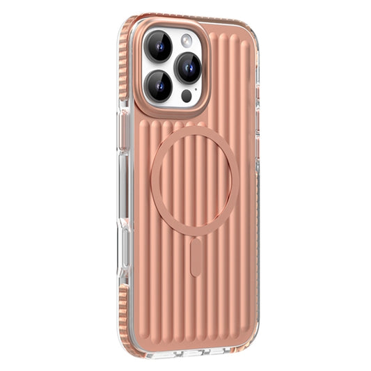 For iPhone 16 Pro Mutural Corrugated Texture Magsafe Magnetic Shockproof Phone Case(Antique Brass) - iPhone 16 Pro Cases by Mutural | Online Shopping South Africa | PMC Jewellery | Buy Now Pay Later Mobicred