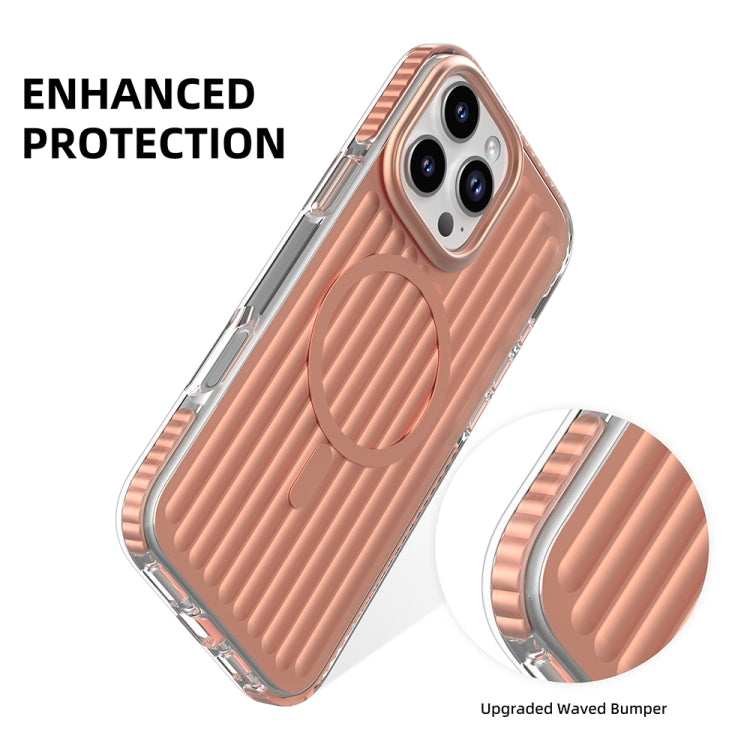 For iPhone 16 Pro Mutural Corrugated Texture Magsafe Magnetic Shockproof Phone Case(Antique Brass) - iPhone 16 Pro Cases by Mutural | Online Shopping South Africa | PMC Jewellery | Buy Now Pay Later Mobicred