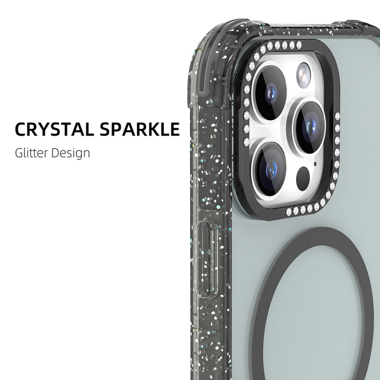 For iPhone 16 Pro Mutural Blink Series Glitter Edge MagSafe Magnetic Phone Case(Black) - iPhone 16 Pro Cases by Mutural | Online Shopping South Africa | PMC Jewellery | Buy Now Pay Later Mobicred