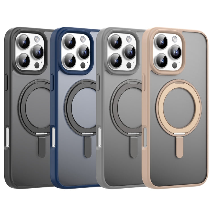 For iPhone 16 Pro Mutural Armor Series MagSafe Magnetic Holder Phone Case(Desert Gold) - iPhone 16 Pro Cases by Mutural | Online Shopping South Africa | PMC Jewellery | Buy Now Pay Later Mobicred