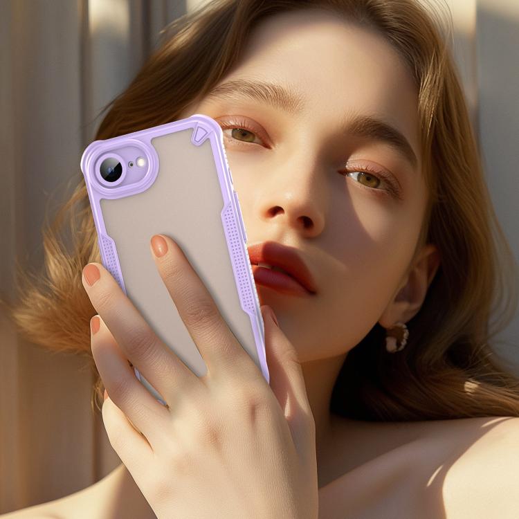 For iPhone 16e Armor Glaze PC Hybrid TPU Phone Case(Purple) - iPhone 16e Cases by PMC TechLife | Online Shopping South Africa | PMC TechLife | Buy Now Pay Later Mobicred