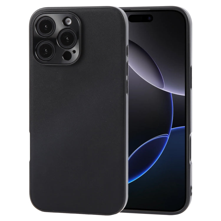 For iPhone 16 Pro GEBEI Plain Leather TPU Hybrid PU Phone Case(Black) - free shipping - PMC Jewellery - Order now!