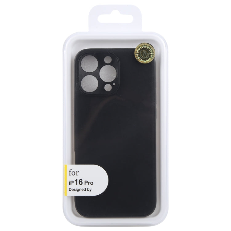 For iPhone 16 Pro GEBEI Plain Leather TPU Hybrid PU Phone Case(Black) - free shipping - PMC Jewellery - Order now!