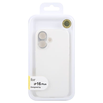 For iPhone 16 Plus GEBEI Plain Leather TPU Hybrid PU Phone Case(White) - iPhone 16 Plus Cases by GEBEI | Online Shopping South Africa | PMC Jewellery | Buy Now Pay Later Mobicred