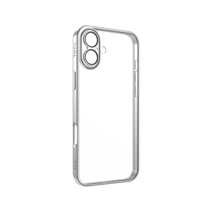 For iPhone 16 TOTU PC-2 Soft Jane Series Electroplated TPU Phone Case with Lens Film(Silver) - iPhone 16 Cases by TOTUDESIGN | Online Shopping South Africa | PMC Jewellery | Buy Now Pay Later Mobicred