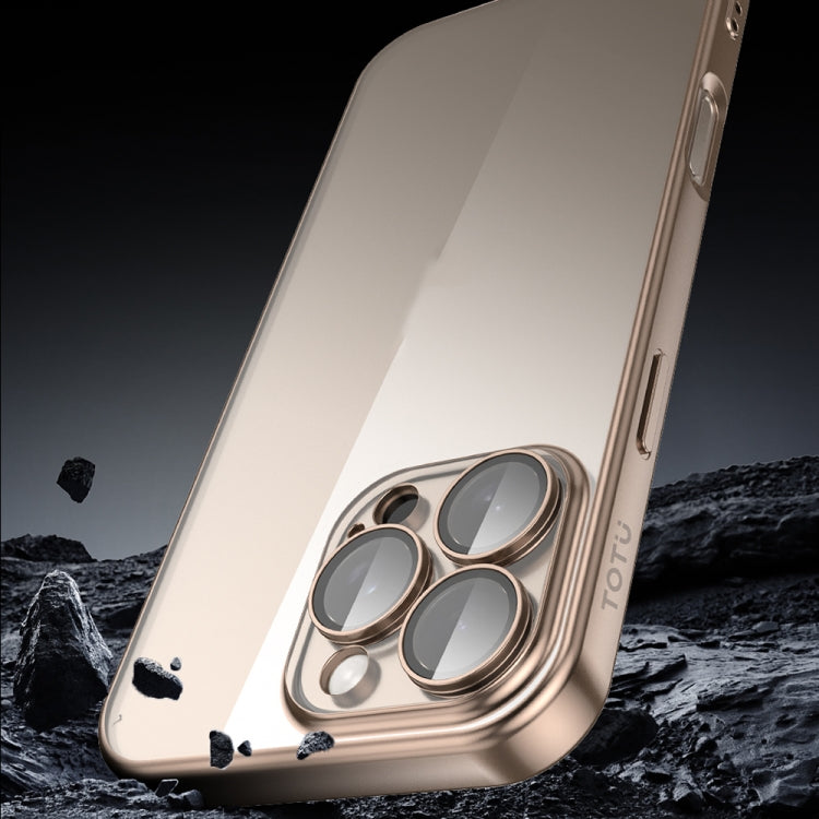 For iPhone 16 Pro TOTU PC-2 Soft Jane Series Electroplated TPU Phone Case with Lens Film(Gold) - iPhone 16 Pro Cases by TOTUDESIGN | Online Shopping South Africa | PMC Jewellery | Buy Now Pay Later Mobicred