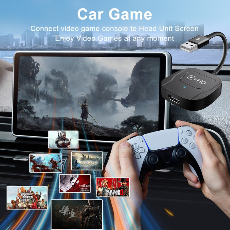 USB and HDMI Wired to Wireless CarPlay Auto Adapter, Specification:Square(Black) - Bluetooth Adapters by PMC Jewellery | Online Shopping South Africa | PMC Jewellery | Buy Now Pay Later Mobicred