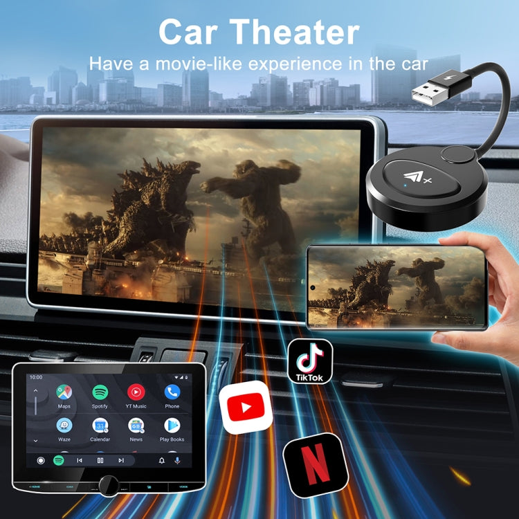 USB Interface Wired to Wireless CarPlay Auto Adapter for Android, Specification:Round(White) - free shipping - PMC Jewellery - Order now!