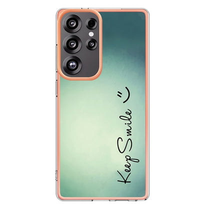 For Samsung Galaxy S25 Ultra 5G Electroplating Marble Dual-side IMD Phone Case(Smile) - Galaxy S25 Ultra 5G Cases by PMC Jewellery | Online Shopping South Africa | PMC Jewellery | Buy Now Pay Later Mobicred