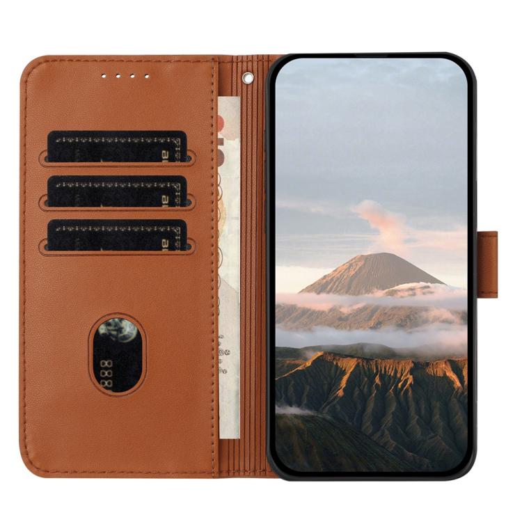 For iPhone 17 Pro Triangle Pattern Buckle Clasp Leather Phone Case(Brown) - free shipping - PMc TechLife - Order now!