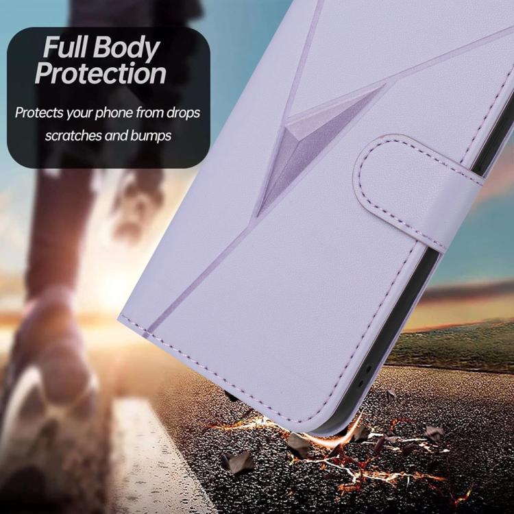 For iPhone 17 Pro Triangle Pattern Buckle Clasp Leather Phone Case(Light Purple) - free shipping - PMc TechLife - Order now!