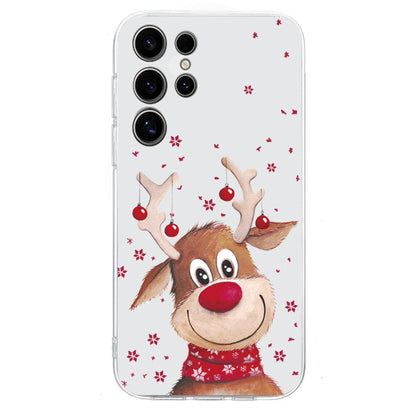 For Samsung Galaxy S25 Ultra 5G Christmas Painted Pattern TPU Transparent Phone Case(Elk) - Galaxy S25 Ultra 5G Cases by PMC Jewellery | Online Shopping South Africa | PMC Jewellery | Buy Now Pay Later Mobicred