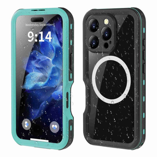 For iPhone 16 Pro RedPepper IP68 Waterproof Triple-proof MagSafe Phone Case(Black Blue) - iPhone 16 Pro Cases by RedPepper | Online Shopping South Africa | PMC Jewellery | Buy Now Pay Later Mobicred