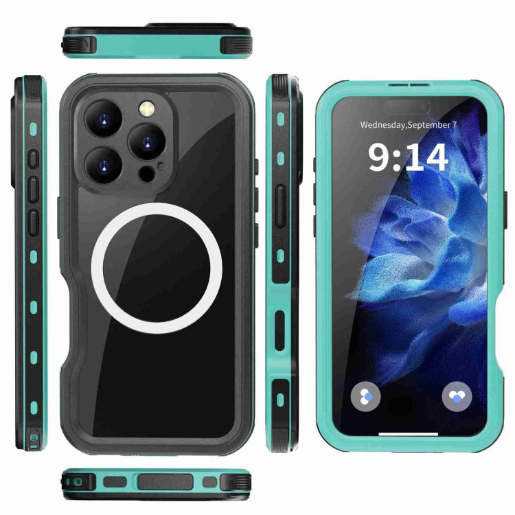 For iPhone 16 Pro RedPepper IP68 Waterproof Triple-proof MagSafe Phone Case(Black Blue) - free shipping - PMC Jewellery - Order now!