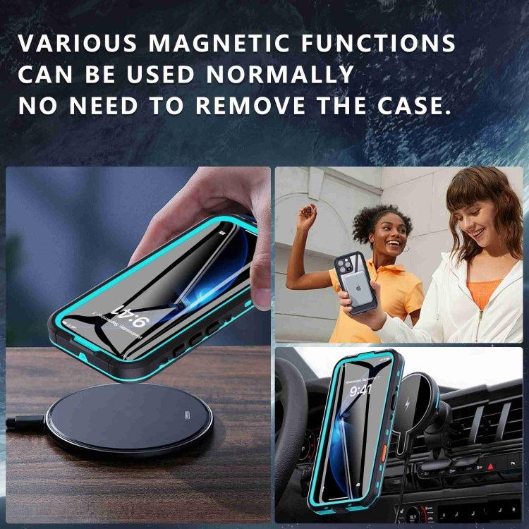 For iPhone 16 Pro RedPepper Transparent Dot IP68 Waterproof Triple-proof Phone Case(Black Blue) - free shipping - PMC Jewellery - Order now!
