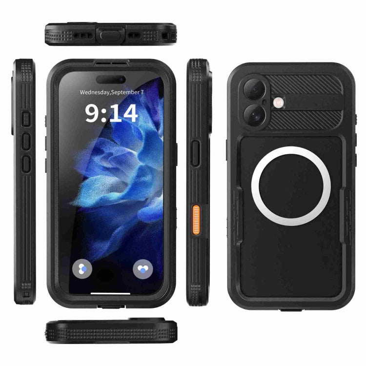 For iPhone 16 RedPepper IP68 Waterproof Triple-proof MagSafe Phone Case(Black) - free shipping - PMC Jewellery - Order now!