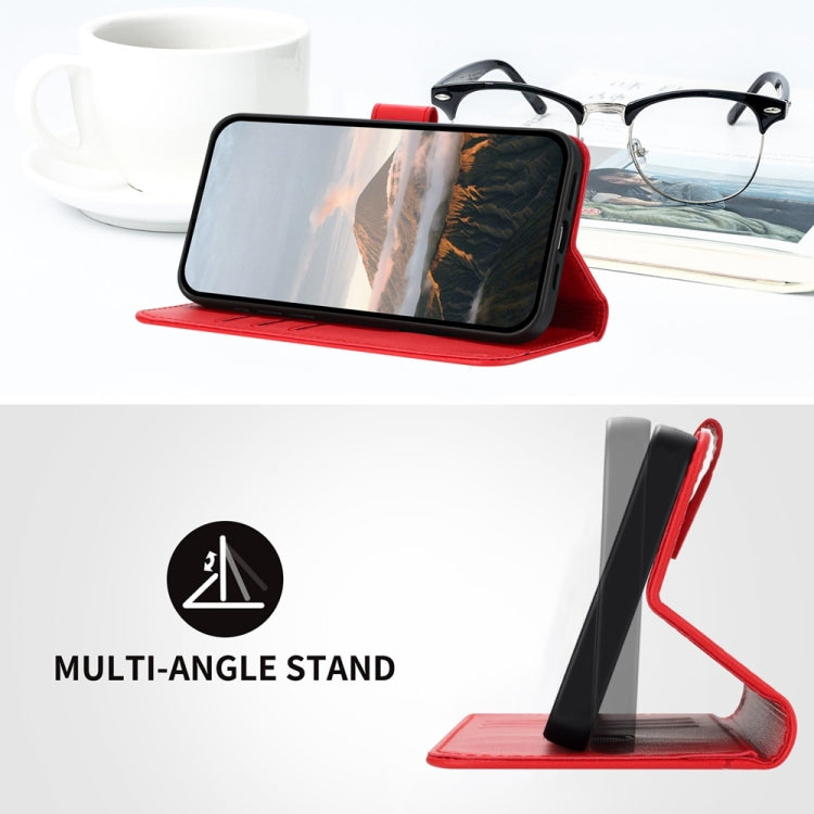 For Samsung Galaxy S25+ 5G Triangle Pattern Buckle Clasp Leather Phone Case(Red) - Galaxy S25+ 5G Cases by PMC Jewellery | Online Shopping South Africa | PMC Jewellery | Buy Now Pay Later Mobicred