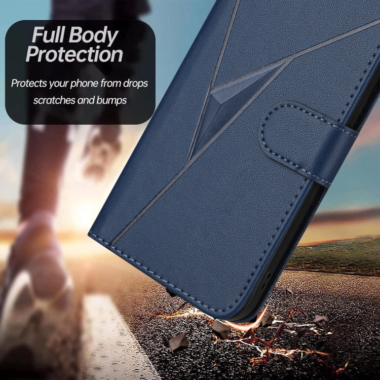 For Samsung Galaxy S25+ 5G Triangle Pattern Buckle Clasp Leather Phone Case(Royal Blue) - Galaxy S25+ 5G Cases by PMC Jewellery | Online Shopping South Africa | PMC Jewellery | Buy Now Pay Later Mobicred
