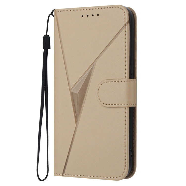 For Samsung Galaxy S25 Ultra 5G Triangle Pattern Buckle Clasp Leather Phone Case(Gold) - Galaxy S25 Ultra 5G Cases by PMC Jewellery | Online Shopping South Africa | PMC Jewellery | Buy Now Pay Later Mobicred