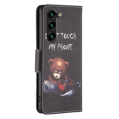 For Samsung Galaxy S25+ 5G Colored Drawing Pattern Leather Phone Case(Bear) - Galaxy S25+ 5G Cases by PMC Jewellery | Online Shopping South Africa | PMC Jewellery | Buy Now Pay Later Mobicred