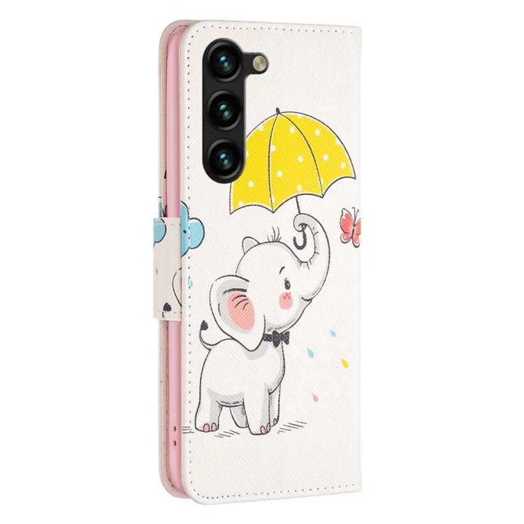 For Samsung Galaxy S25+ 5G Colored Drawing Pattern Leather Phone Case(Umbrella Elephant) - Galaxy S25+ 5G Tempered Glass by PMC Jewellery | Online Shopping South Africa | PMC Jewellery | Buy Now Pay Later Mobicred