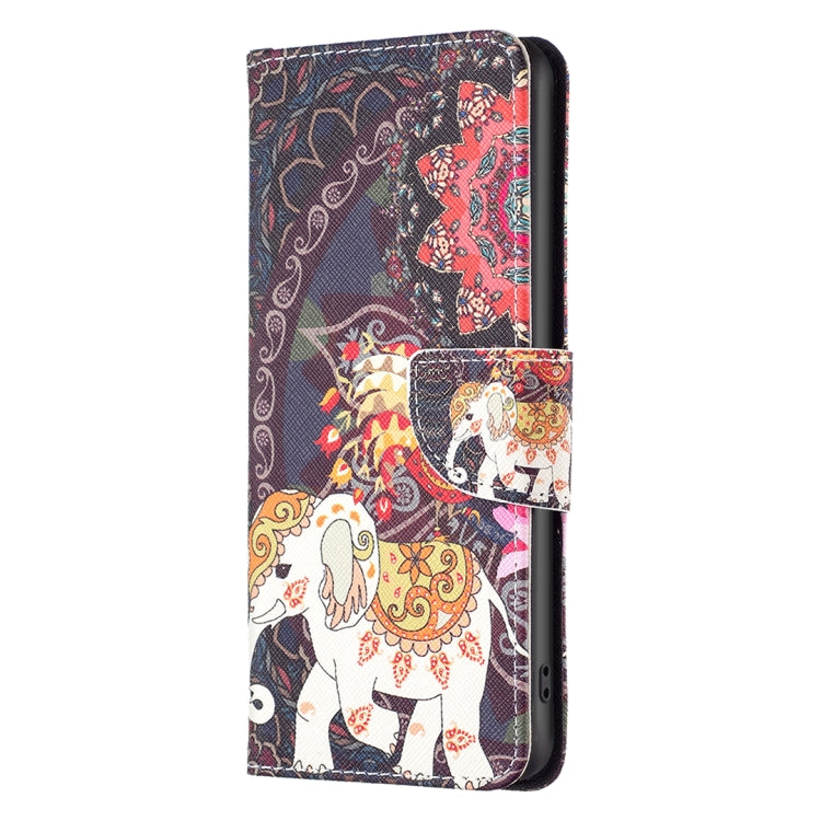 For Samsung Galaxy S25+ 5G Colored Drawing Pattern Leather Phone Case(Flowers Elephant) - Galaxy S25+ 5G Tempered Glass by PMC Jewellery | Online Shopping South Africa | PMC Jewellery | Buy Now Pay Later Mobicred