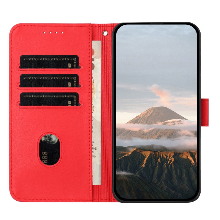 For Motorola Moto G Power 2024 Triangle Pattern Buckle Clasp Leather Phone Case(Red) - free shipping - PMC Jewellery - Order now!