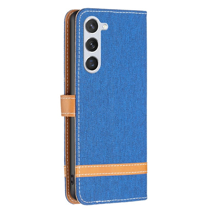 For Samsung Galaxy S25 5G Color Block Denim Texture Leather Phone Case(Royal Blue) - Galaxy S25 5G Cases by PMC Jewellery | Online Shopping South Africa | PMC Jewellery | Buy Now Pay Later Mobicred