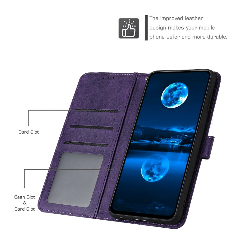 For Samsung Galaxy S25 Ultra 5G Solid Calf Texture Flip Leather Phone Case(Purple) - Galaxy S25 Ultra 5G Cases by PMC Jewellery | Online Shopping South Africa | PMC Jewellery | Buy Now Pay Later Mobicred