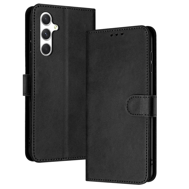 For Samsung Galaxy S25+ / S24+ 5G Solid Calf Texture Flip Leather Phone Case(Black) - Galaxy S25+ 5G Cases by PMC Jewellery | Online Shopping South Africa | PMC Jewellery | Buy Now Pay Later Mobicred