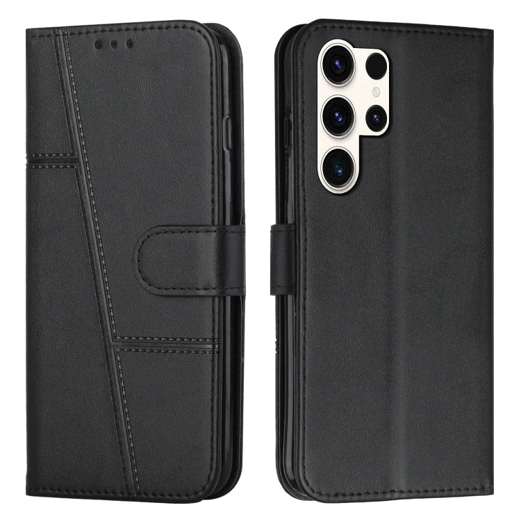 For Samsung Galaxy S25 Ultra 5G Stitching Calf Texture Buckle Leather Phone Case(Black) - Galaxy S25 Ultra 5G Cases by PMC Jewellery | Online Shopping South Africa | PMC Jewellery | Buy Now Pay Later Mobicred