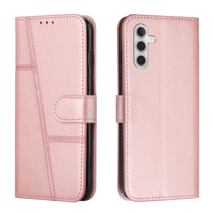 For Samsung Galaxy S25+ / S24+ 5G Stitching Calf Texture Buckle Leather Phone Case(Rose Gold) - Galaxy S25+ 5G Cases by PMC Jewellery | Online Shopping South Africa | PMC Jewellery | Buy Now Pay Later Mobicred